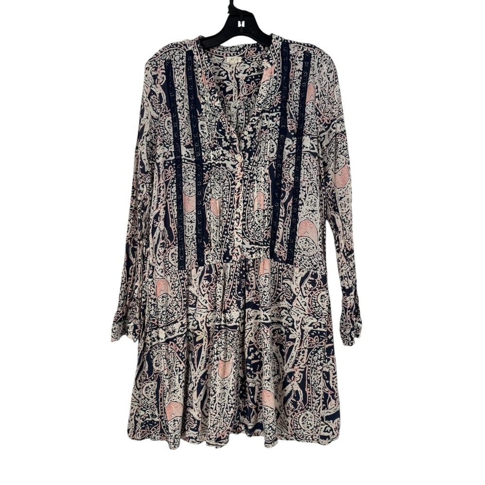 Anthropologie Tiny Women's Caviana Paisley Long Sleeve Drop Waist Dress M READ - Picture 2 of 9